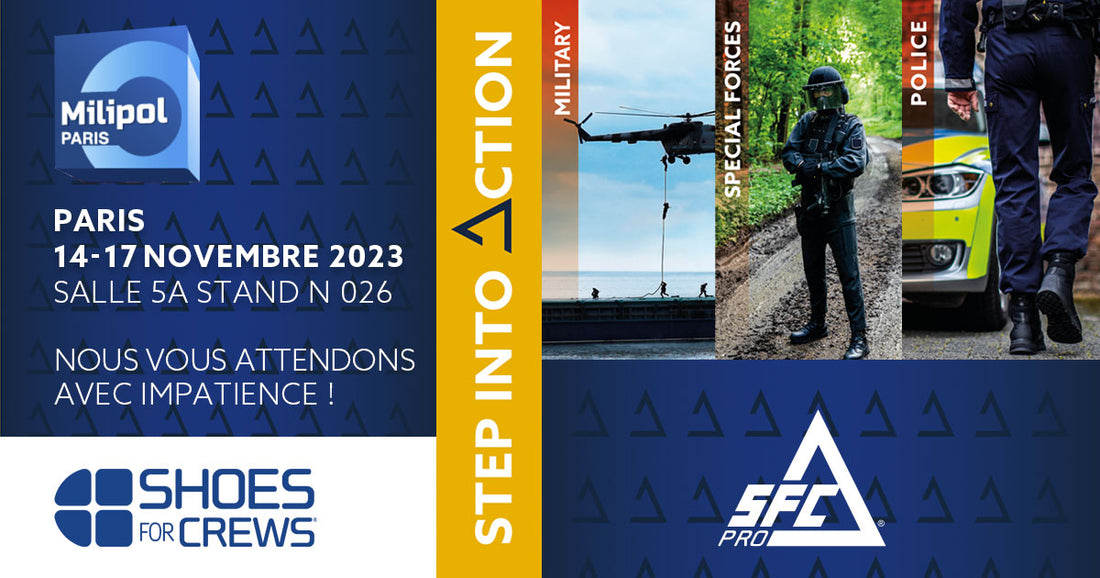 Shoes For Crews vous attend au salon Milipol Paris 2023 : venez découvrir nos nouvelles chaussures de sécurité