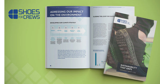 The Shoes For Crews CSR report highlights our commitment to a greener future, and production of eco-friendly shoes.