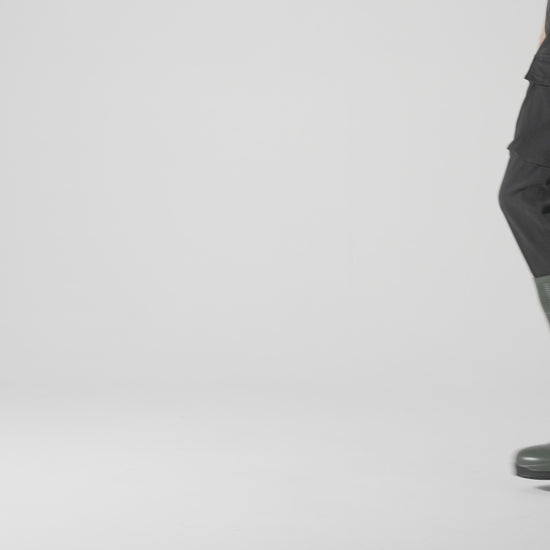 The Guardian Green from Shoes For Crews waterproof wellington boots offers superior slip resistance on a variety of flooring surfaces, product video.
