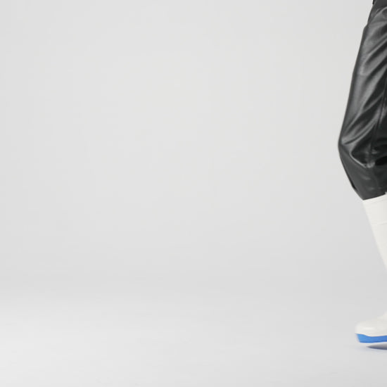 Slip resistant white wellington boot with steel toe cap (200 Joules) and water resistant upper, product video.
