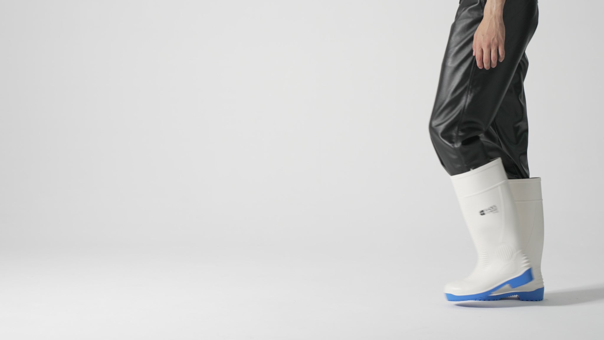 Slip resistant white wellington boot with steel toe cap (200 Joules) and water resistant upper, product video.